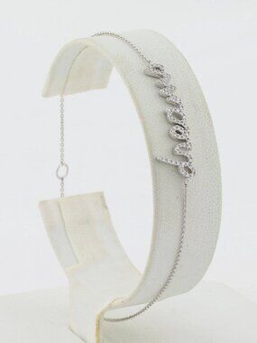 14k White Gold 1/8th carat Diamond Dreams Bracelet  7" to 8"